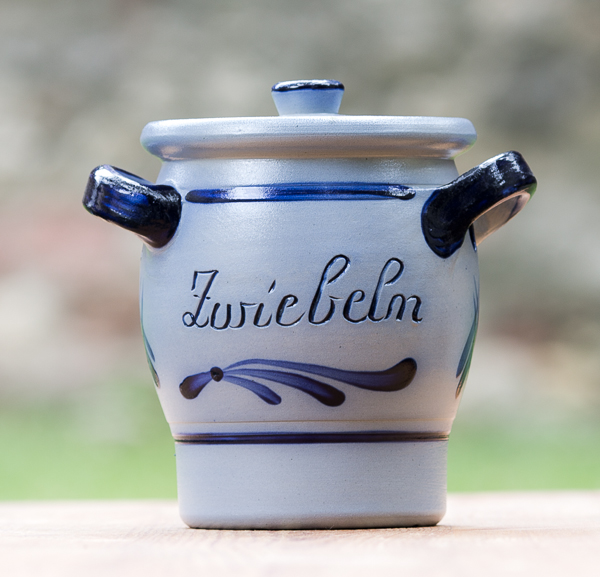 Zwiebeltopf bauchig mit Deckel und Henkel 1,5 Liter